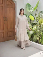 Ederra Zanera Dress / Dress Wanita / Atasan Wanita Petite L/XL Creamy