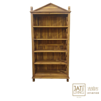 【吉迪市柚木家具】柚木塔狀鏤空五層書櫃 UNCD-03A(面寬103cm 收納櫃 多功能 造型櫃 實木櫃)