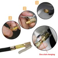 Car Tire Air Chuck Inflator Pump Valve Connector Clip-on Adapter Car Brass 6mm 8mm Tyre Wheel Valve Inflatable Pump Nozzle