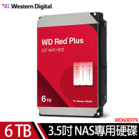 WD Red紅標Plus 6TB 3.5吋NAS硬碟(WD60EFPX)