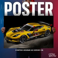 Poster Chevrolet Corvette C3 Stingray Bisa Cetak Custom Hiasan Dinding Kamar Cowo Otomotif Classic V