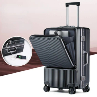 Aluminum frame Travel suitcases Universal wheel Trolley PC Box trolley luggage bag Men business 20 to 26 inch carry ons Luggage