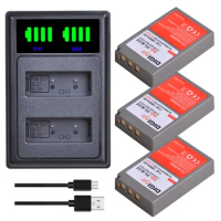 1800mAh Battery + LED Dual Charger for BLS-5, BLS-50, PS-BLS5 Olympus OM-D E-M10,PEN E-PL2,E-PL5,E-PL6,E-PL7,E-PM2,Stylus 1