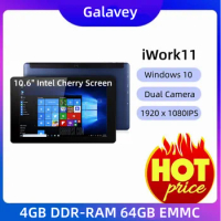 32-Bit 10.6 INCH iWork11 Windows 10 Tablet 4GB DDR-RAM 64GB EMMC 1920 x 1080IPS X5-Z8300 Quad Core HDMI-Compatible Dual Camera