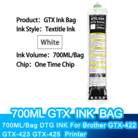 GTX Ink Bag With One Time Chip 700ML DTG Ink Bag For Brother GTX-422 GTX-423 GTX-425 GTX-600 GTXPRO GTX Ink Bag Printer