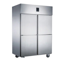 4 Doors Commercial Restaurant Kitchen Refrigerator Easy Cleaning Static Cooling Stainless Steel Upright Freezer Vertical Fridge