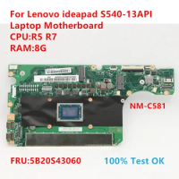 NM-C581 For Lenovo Ideapad S540-13API Laptop Motherboard With CPU:R5 R7 FRU:5B20S43060 100% Test OK