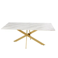 Modern dining table home furniture marble glass dining table dining room furniture coffee table stainless steel console table