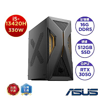 ASUS 華碩 H-T500MV-13420H415W5 桌上型電腦 (i5-13420H/16GB/512G SSD/RTX3050 6G/330W/無透側/Win11 Home)