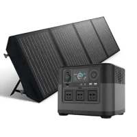 Backups Power Generator 1200w LiFePO4 Battery With Usb Dc Output Portable Power Station with Foldable Solar Panel Charger