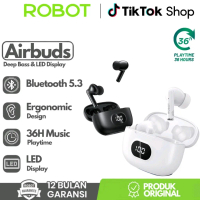 TWS Earphone Earbuds Bluetooth Robot Airbuds T70 Original Bergaransi