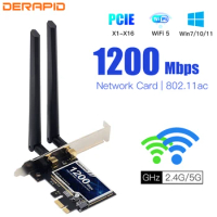 1200Mbps Wireless PCI-e Adapter 802.11ac Bluetooth 4.0 WiFi Wlan Card 2.4G/5GHz Desktop Wifi PCI Express Adapter For Win 7 10 11
