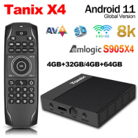 Android 11.0 Tanix X4 Amlogic S905X4 Smart TV Box 4GB 32GB 64GB 2.4G&amp;5G Wifi 4K Set Top Box 100M Media Player TV Receivers