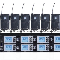 8 Channels UHF Wireless Headset Microphone mic System