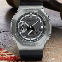 CASIO 卡西歐 G-SHOCK 農家橡樹 金屬雙顯腕錶 禮物推薦 畢業禮物 44.4mm / GM-2100-1A