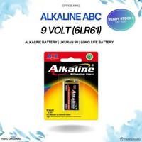 ABC Alkaline Battery 9V (6LR61) Original – Baterai Kotak 9 Volt Tahan Lama & Anti Bocor | Untuk Mic,
