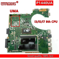 P1440UA 4GB RAM i3/i5/i7 8th CPU notebook Mainboard For Asus P1440 P1440U P1440UA P1440UF Laptop Motherboard