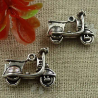 66 Pieces Tibetan Silver Motorcycle Charms Pendant 23x18MM C1673 Jewelry Finding Craft