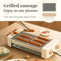 [COD] Automatic Rotating Sausage Roaster Multifunctional 6 Roll Hot Dog Grill Hotdog Maker Breakfast