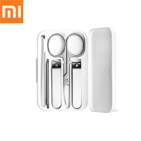 Original Xiaomi Mijia Stainless Steel Nail Clippers Set Trimmer Pedicure Care Clippers Earpick Nail File Professional Tool