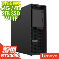 Lenovo P620 高階工作站 (AMD PRO 3955WX/64G RDIMM/2TSSD+4TB/RTX3090 24G/1000W/W11P)