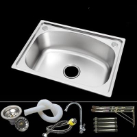 不鏽鋼水槽單槽 不鏽鋼水槽套餐小單槽支架 廚房洗菜盆碗池手盆 單盤『XY29270』