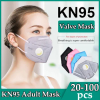KN95 Masks Adults Black 5 Layers Filter Mask mascarillas quirurgicas homologadas Breathable Valve N95mask Adult KN95 Face Mask