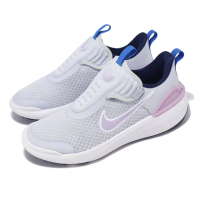 【NIKE 耐吉】慢跑鞋 E-Series 1.0 GS 大童 女鞋 紫 白 彈力帶 透氣 緩衝 運動鞋(DV4250-006)
