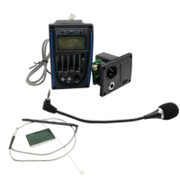 Prener-PM 5 Band Acoustic Guitar EQ Preamp LC-5 5-Band EQ Equalizer Pickup Tuner LCD with Microphone