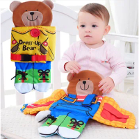Clear Bear Wear Clothes Animal Cloth Book Baby Three-dimensional Early Childhood Learning Baby Toys For Early Education