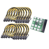 12 Pcs 6Pin to 8Pin Btc Mining Power Cords Power Module Breakout Board for Hp 750W 1200W Psu Server Power Conversion