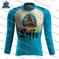 2024 Belgium Drink Leffe Cycling Jersey Windbreaker Long Sleeve Rode Bike Mtb Maillot Rode Bicycle Clothes Top Ropa Ciclismo
