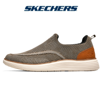 SKECHERS USA Street Wear Melson รองเท้า-274361-สีกากี Skechers รองเท้าผู้ชาย Slip-On รองเท้าสบายๆ Memory Foam Relaxed Fit Kasut รองเท้าผ้าใบ Lelaki