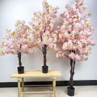 人造花 仿真植物 仿真樹 仿真綠植 仿真擺飾 色櫻花樹仿真花樹婚慶商場景拍攝擺設道具假綠植物落地擺件造景137S 快速出貨