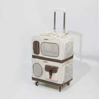 寵物拉桿包大容量透氣雙層貓包外出便攜多貓出行包可摺疊手提狗包