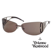 【Vivienne Westwood】英國精品時尚類運動星星無邊框系列造型太陽眼鏡(VW59203-咖)