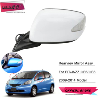 ZUK Car Exterior Rearview Door Mirror Assy For HONDA FIT JAZZ GE6 GE8 2009-2014 7-PINS With Electric Folding LED Light