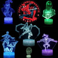 Hot Toys Spiderman VS venom 16 Colors Touch Remote Control LED Night Lamp Touch Table Lamp Ornaments Kids Toys Gifts
