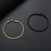 GELANG TITANIUM MODEL RANTAI TAMBANG SILVER ANTI KARAT ANTI LUNTUR TERLARIS/ Gelang Rantai Ulir Tita