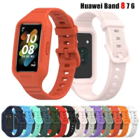 Silicone Watchband For Huawei Band 8 Sport Smart Watch Replacement Bracelet for huawei band 7 band 6 huawei band8 Correa Strap