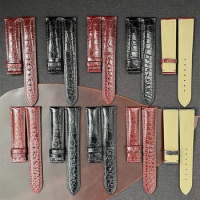Crocodile Leather Watchband 18mm 19mm 20mm 21mm 22mm Alligator Strap for Longines Master Omega Men Women Stainless Steel Buckle