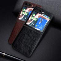Luxury leather Case for Samsung Galaxy Z Flip5 Business solid color Soft TUP&amp;Hard PC Phone cover for samsung galaxy z flip 5
