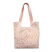 Women Bag Embroidered Daisy Casual Korean Sweet Zipper Soft High-Capacity Shoulder Bag Handbag Girls Bag All-match