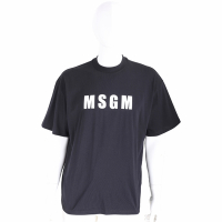 MSGM 品牌字母純棉黑色短袖TEE T恤(男款)