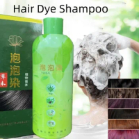 500ml Brimless Shampoo 3 In 1 Hair Dye Shampoo Black Brown Plant Bubble Hair Dye Nourishes Long Lasting Gray Nourishes Hair Dye