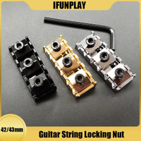 Gitar elektrik 42mm/43mm Metal Guitar Tremolo Bridge Locking String Nut untuk gitar elektrik gitar aksesori bahagian