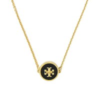 【TORY BURCH】KIRA金字雙T琺瑯手鍊(黑)
