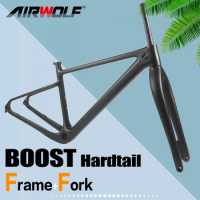 Airwolf 29er XC Hardtail Carbon MTB Frame 12x148mm Boost 29er*2.45 Inch Mountain Bike Carbon Frameset With 15x110mm Fork