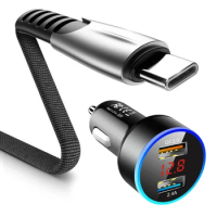 3.1A Dual USB Car Charger LED Display Fast Charging Mobile Phone Charge For Samsung S8 S9 S10 S20 A51 A50 A40 A71 A70 A10 A20
