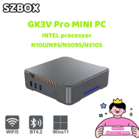 SZBOX GK3V Pro n100 mini pc Intel Celeron N5105 N5095 Windows11 Mini PC DDR4 16GB 512GB WIFI5 BT4.2 VGA 4K diy gaming computer